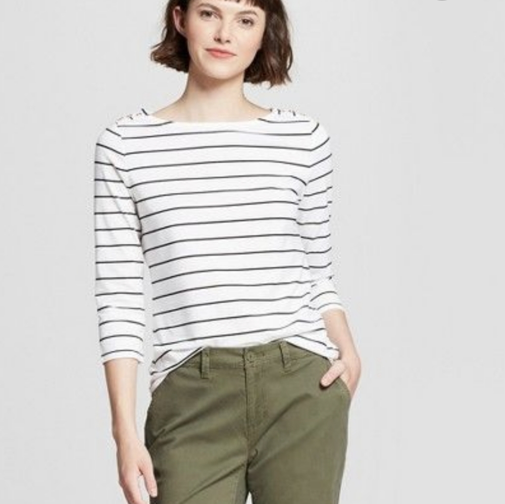 a new day 3/4 Sleeve Striped Top